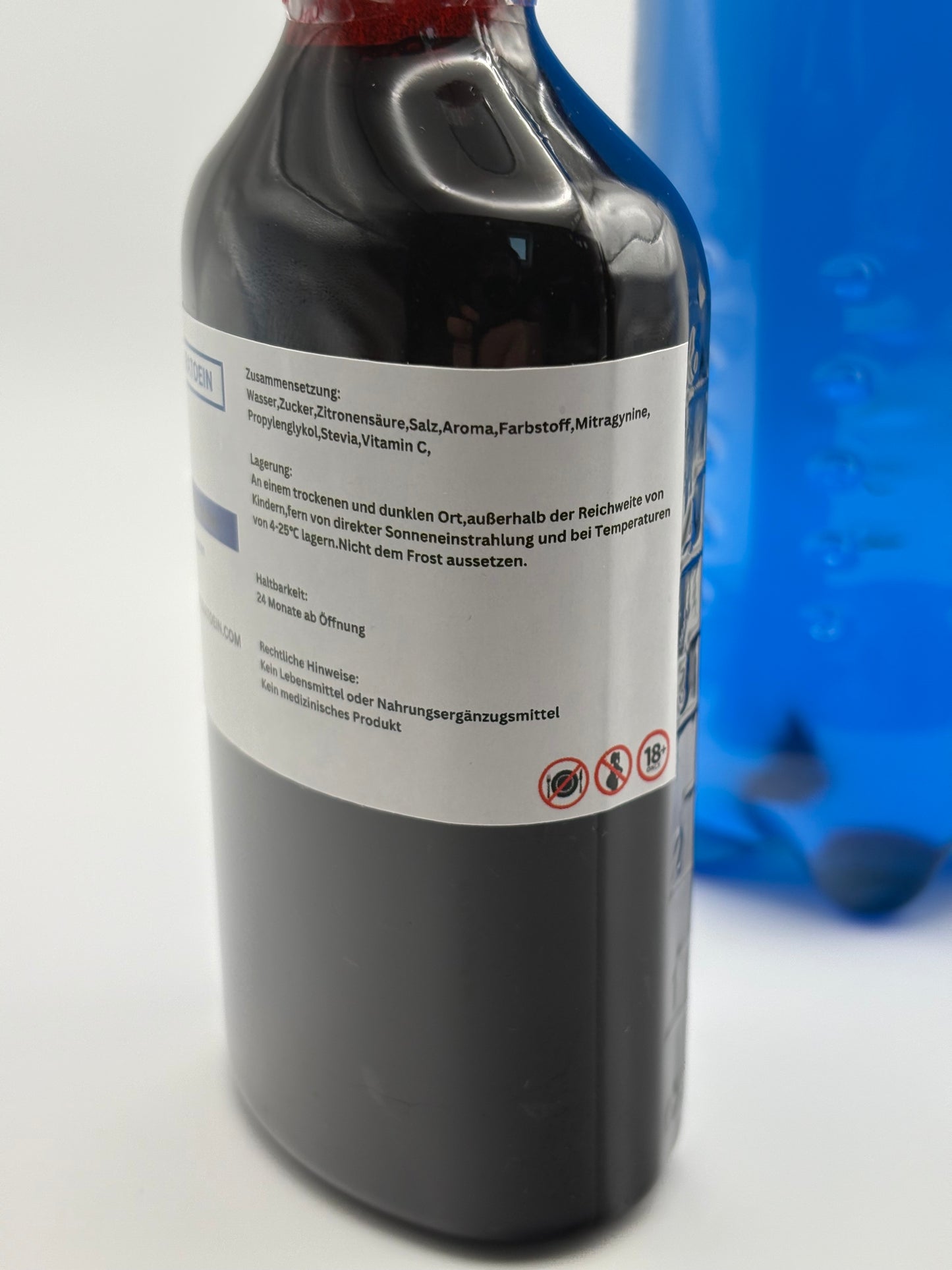Blaubeer Kratoein-Sirup Etikett rechts